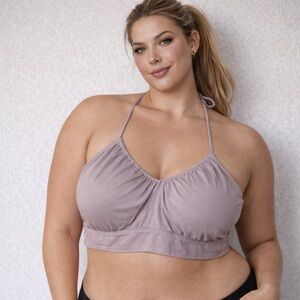NWT GILLY HICKS BRA/TOP TIE UP IN LAVENDER MAUVE XXL